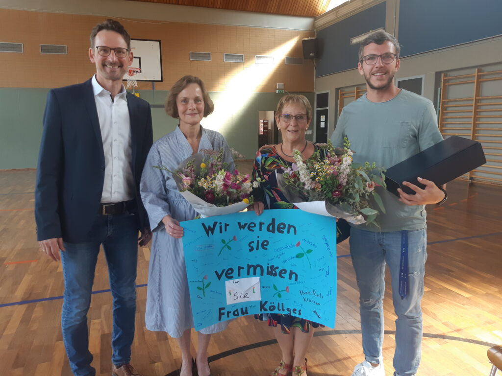 Die Realschule verabschiedet Renate Köllges, Gabi Schlecking und Thijs Schütteler