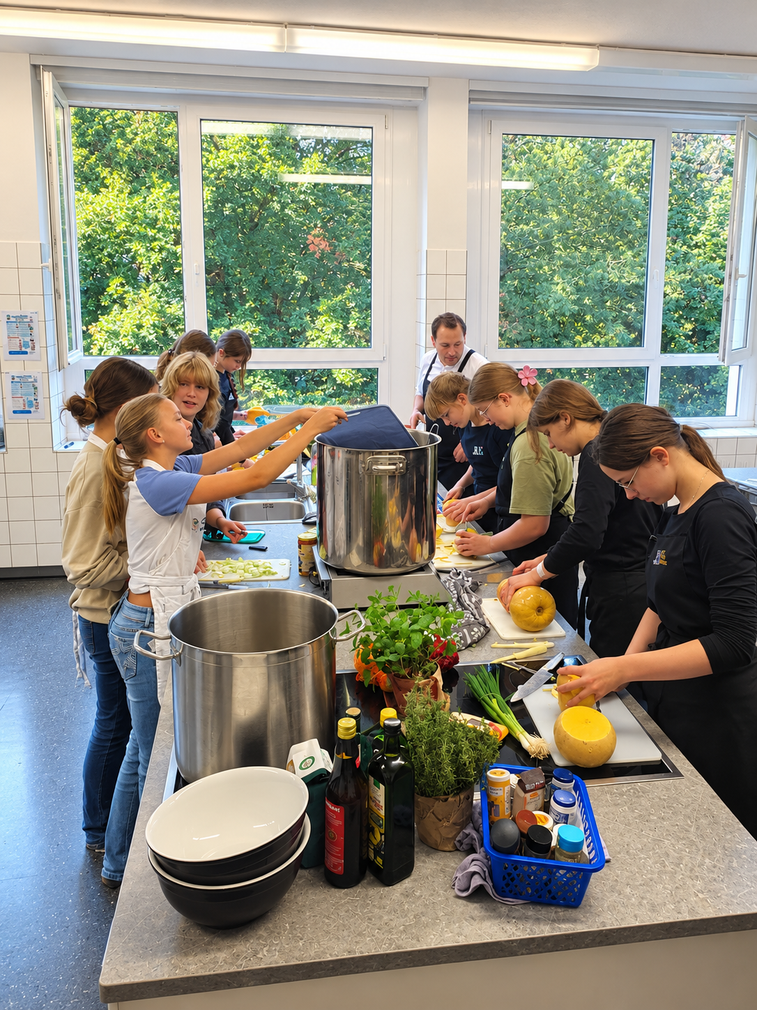 Vom Schulacker in den Suppentopf: Kochen mit Spitzenköchen